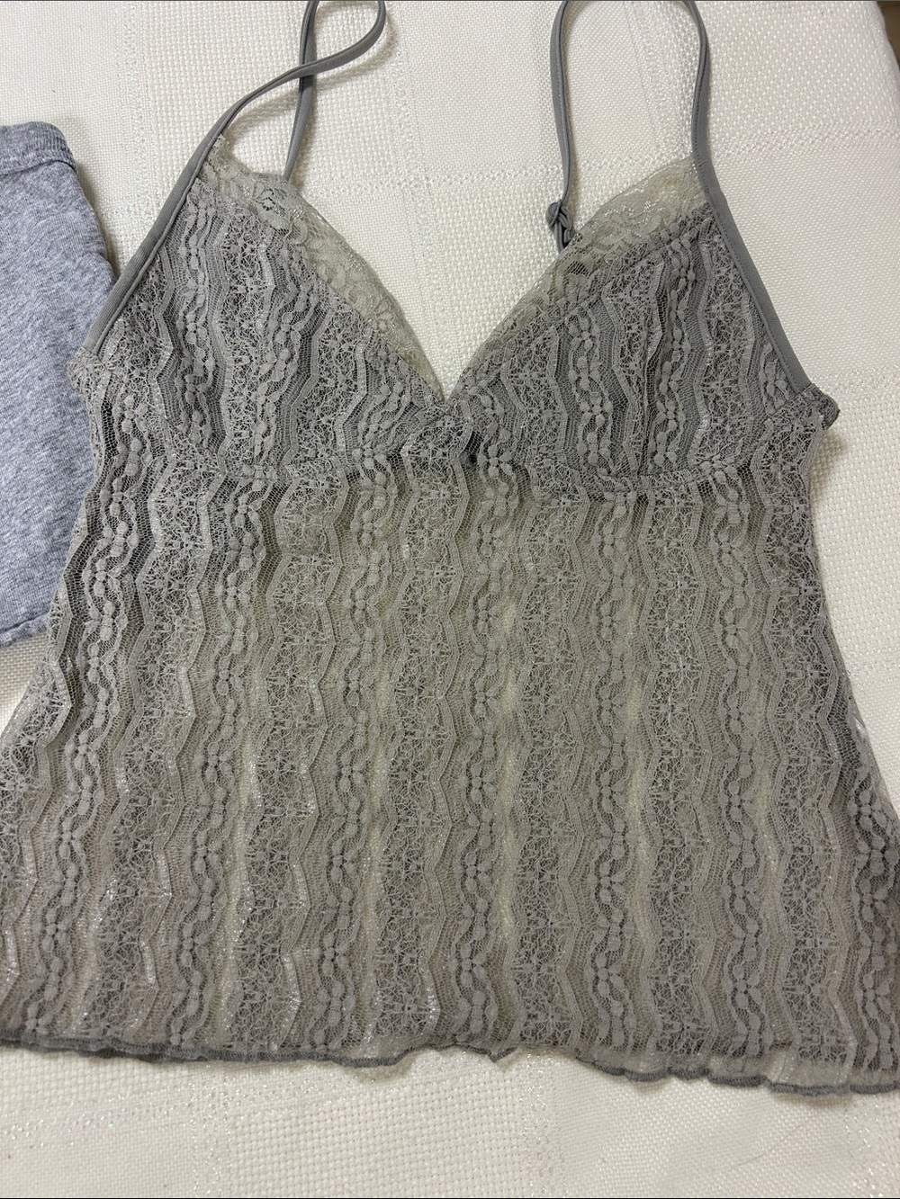 Brandy Melville Taupe Lace Cami image 2